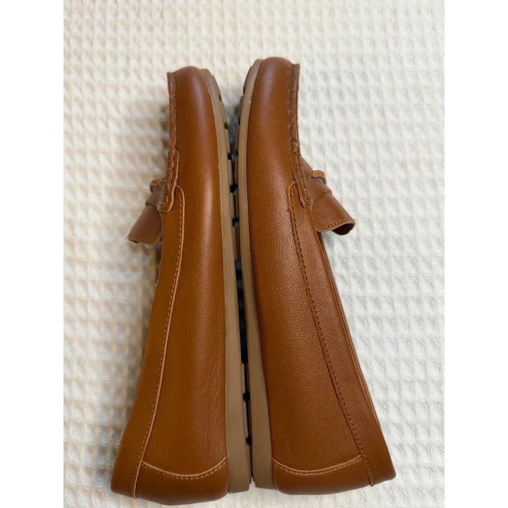 Coach and Four Penny Loafers Women 6.5M Brown Leather Made in Italy Moc Toe